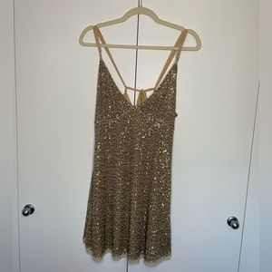 Free People gold sequinned mini dress
